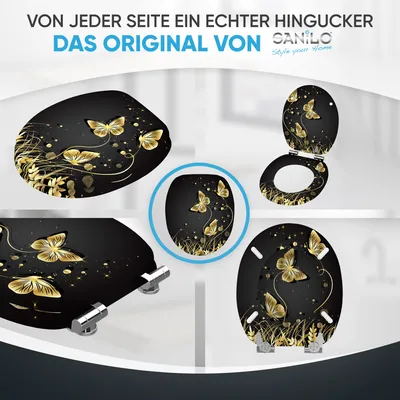 Produktbild von SANILO® WC-Sitz mit Absenkautomatik Silhouette, Toilettendeckel direkt vom Hersteller, Klodeckel, Klobrille, WC Deckel, Toilettensitz, Toilettenbrille