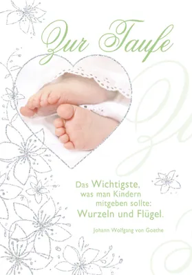 Produktbild von Taufe  Glückwunschkarte im Format 115x17cm mit Umschlag