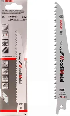 Produktbild von Säbelsägeblatt S 610 DF Heavy for Wood and Metal, 5 Stück (Länge 150mm)