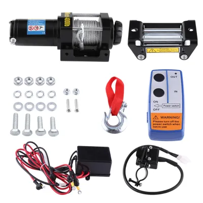Obrázek produktu pro Zahraniční 4000lb elektrický naviják 12V 15m ocelové lano pro auto quad bike auto ATV přívěs