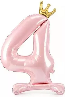 Zdjęcie produktu dla Stojący balon foliowy 4 jasny róż 84cm