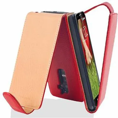 Produktbild von Cadorabo Schutzhülle für LG G2 Hülle in Rot Flip Etui Handyhülle Case Cover Kunstleder