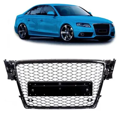 Produktbild von Kühlergrill Waben Sport Grill Schwarz glanz passend für Audi A4 B8 08-12 kein RS4