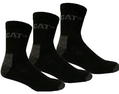 Produktbild von 3 Paar Caterpillar CAT Work Quater Socks Arbeitssocken - Farbe: Schwarz - Größe: 41-45