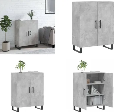 Obrázek produktu pro vidaXL Příborník betonový šedý 69,5x34x90 cm materiál na bázi dřeva - Příborník - Příborníky - Skříňka - Úložná skříňka