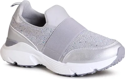 Produktbild von topschuhe24 2762 Damen Plateau Sneaker Glitzer Slipper, Farbe:Silber, Größe:38 EU