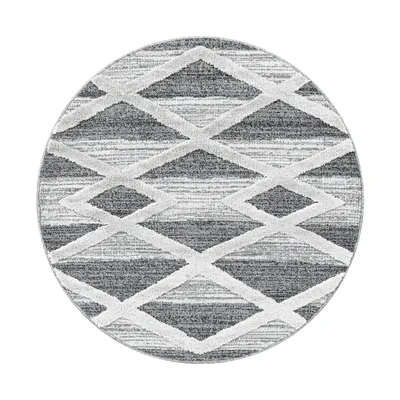 Produktbild von Hochflor Teppich PISA Grau 120 cm Rund