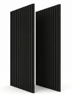 Immagine prodotto di STEGU Linea Acoustic PROline Set da 2 pannelli acustici 120x60,5 cm con lamelle in legno, MDF nero
