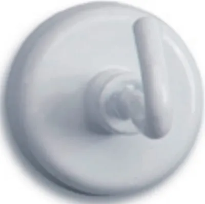 Produktbild von Kraftmagnet mit Haken 25mm weiß VE=12x5 Stück
