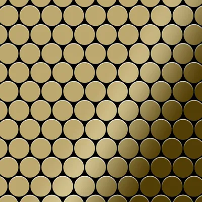 Produktbild von Mosaik Fliese massiv Metall Titan hochglänzend gold 1,6mm stark Dollar-Ti-GM