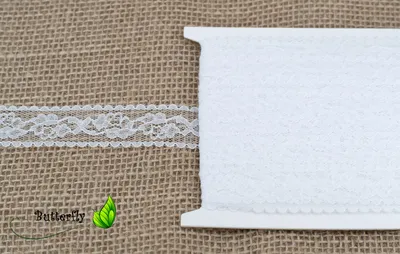 Produktbild von Spitzenband 25mm mit Rosen Motiv 10m Weiß