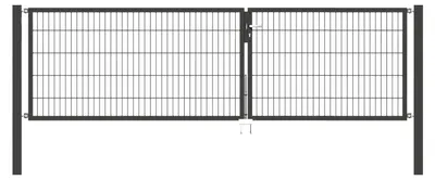 Zdjęcie produktu dla Alberts 648596 Podwójna bramka Flexo z akcesoriami, antracyt, szerokość 350 cm, wysokość 100 cm