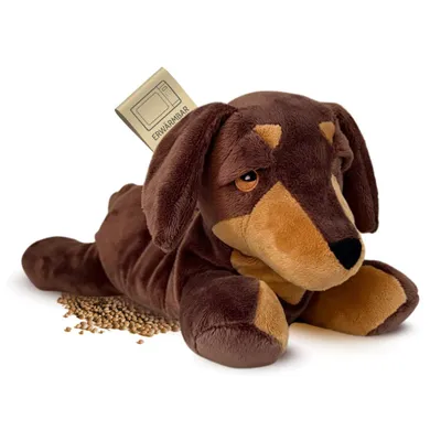 Produktbild von Habibi Plush Classic Wärmetier Dackel Kuscheltier Wärmekissen Wärmflasche Erwärmen in der Mikrowelle/Backofen, ideal auch für Babys