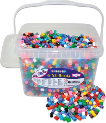 Produktbild von PLAYBOX, Maxi Perlen, 5000 Stück, 14 Farben, Mehrfarbig