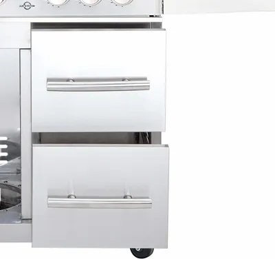 Obrázok produktu pre Systém zásuviek All'Grill ALL'GRILL re. f. Modulárny CHEF L - nerezová oceľ - 2 zásuvky po 36,5 x 28,5 x 48 cm vrátane rukoväte a jemného zatvárania (vonkajšie rozmery)