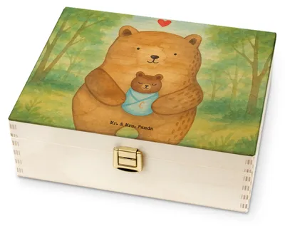 Produktbild von Mr. & Mrs. Panda Tee-Aufbewahrungsbox Bär Baby Design - Weiß - Geschenk, Neffe, Teeaufbewahrung, Teebox, für Paare, Nichte, Teebeutel Organizer, Geburtstag, Tee Box