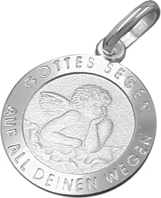 Produktbild von Anhänger Taufanhänger Medaille Engel aus echtem 925 Silber für Kinder