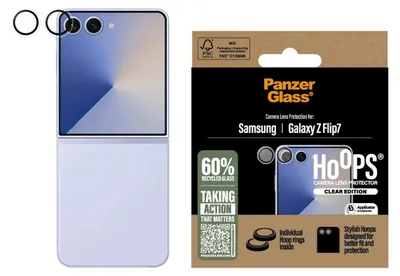 Produktbild von PanzerGlass ® Hoops® Kameraschutz Transparent Samsung Galaxy Z Flip8 | Flip 7, Samsung, Samsung - Galaxy Z Flip7, Samsung - Galaxy Z Flip8, Trockene Anwendung, Kratzresistent, Schockresistent, Transparent, 1 Stück(e)