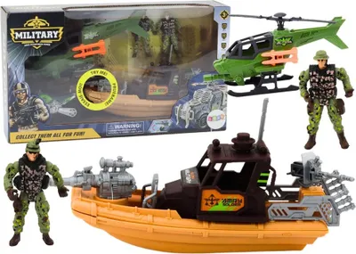 Image de Ensemble de bateaux de combat militaires, soldats, accessoires, effets sonores
