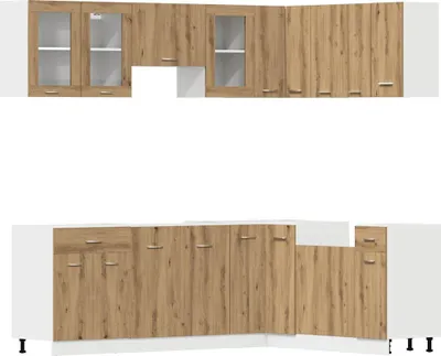 Image de vidaXL Ensemble de 11 armoires de cuisine Lyon Chêne Artisan Bois composite