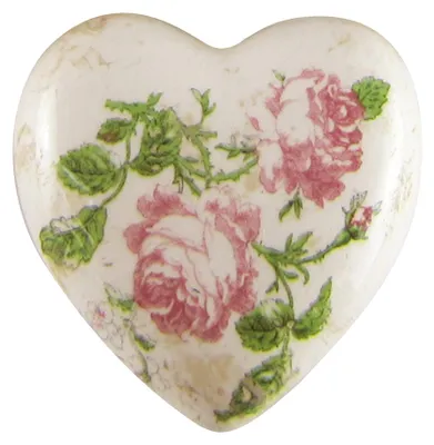 Produktbild von Clayre & Eef Dekoration 8x8x4 cm Rosa Beige Keramik Blumen