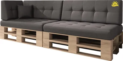 Produktbild von sunnypillow Palettenkissen Verona Kaltschaum UV - beständig Outdoor/Indoor 6er Set 120 x 80 Grey