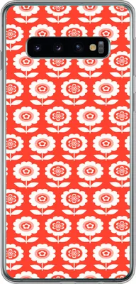 Produktbild von MuchoWow® Handyhülle Schutzhülle Hülle für Telefoonhoesje Samsung Galaxy S10 Blumen - Muster - Rot Silikon Softcase Handy Hülle - Handytasche
