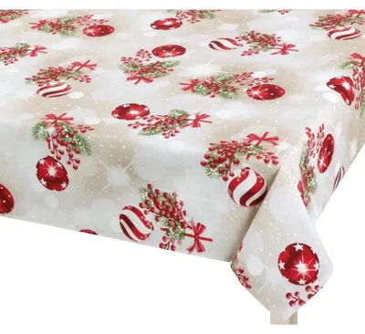 Obrázok produktu pre Vianočný obrus - 100x100 cm - Červený, Béžový