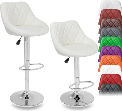 Produktbild von TRESKO Sada 2 barových židlí Béžová barová židle 360° volné nastavení výšky sedadla 60-80 cm