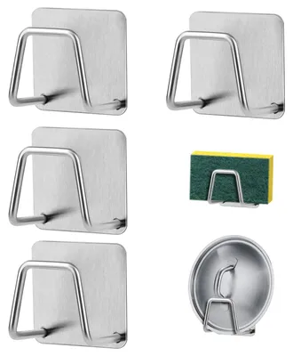 Spülschwammhalter aus Edelstahl, selbstklebend, 4 Stück, wasserdicht