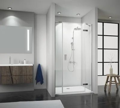 Produktbild von Drehtür für Nische Breuer Panorama 140 cm Anschlag rechts Klarglas Profilfarbe chrom