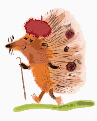 Produktbild von Zuty - Malen nach Zahlen - IGEL AUF EINEM SPAZIERGANG, 40x50 cm, mit Keilrahmen (bereits gespannt)