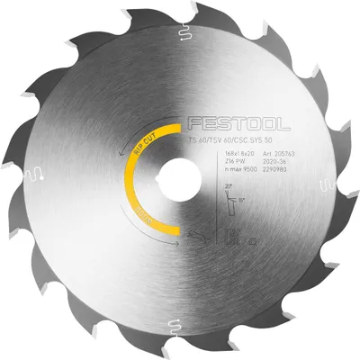 Produktbild von Festool Kreissägeblatt WOOD RIP CUT HW 168x1,8x20 PW16