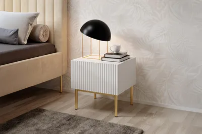 Zdjęcie produktu dla SZAFKA NOCNA GLAMOUR Stolik do sypialni 2 szt ZESTAW szuflady nakastlik 45