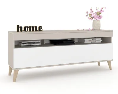 Produktbild von TV-Lowboard Fernsehschrank PLAY STEHEND Cashmere/Weiß Matt 160cm