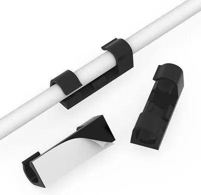 Obrázek produktu pro 40 ks samolepicích kabelových svorek, černé, průměr 7 mm