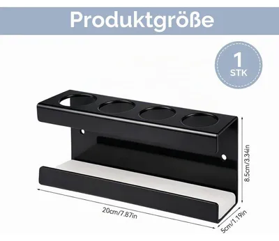Zdjęcie produktu dla Uchwyt na elektryczną szczoteczkę do zębów, czarny, z płytką z diatomitu, montowany bez wiercenia