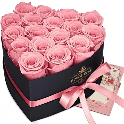 Imagen del producto de 17 Rosas en caja, regalo de rosas preservadas