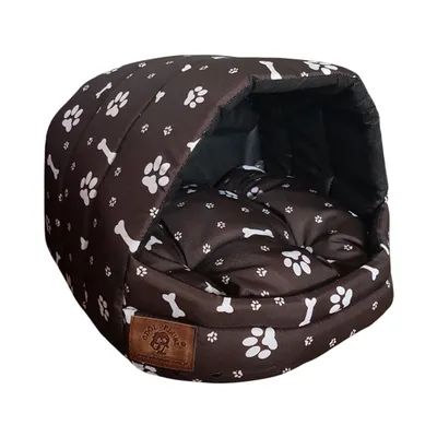 Immagine prodotto di grotta per cani, cuccia per cani 34x40x39cm - osso marrone