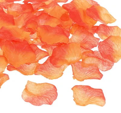 Künstliche Rosenblätter, 1200 Stück, Seide, Farbverlauf Orange