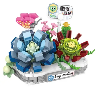 Produktbild von Klemmbausteine Set Blue Snow Lotus 8831, 370 Diamond-Bausteine in Blau, kompatibel