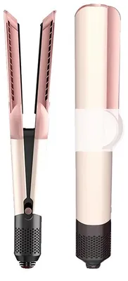 Image de Sèche-cheveux et lisseur 2 en 1, technologie de séchage rapide, lisseur de couleur rose