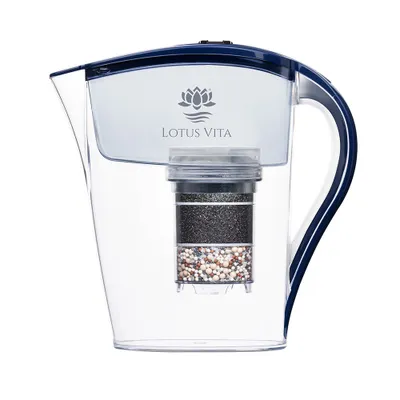 Produktbild von Lotus Vita Wasserfilter Kanne Family 1,8L - Blau - Natura Plus