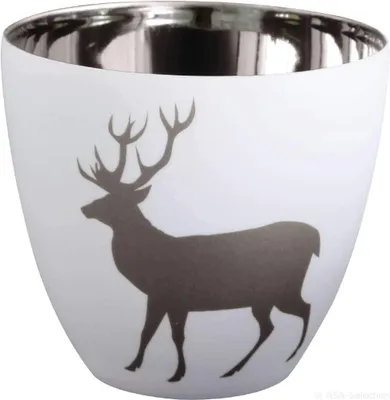 Produktbild von ASA Windlicht Hirsch weiss/silber 8 cm