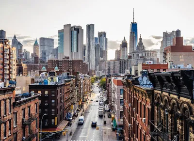 Produktbild von New York Fototapete in Grau Braun | 3D Fototapete mit Skyline ideal für Esszimmer und Küche | Moderne Tapete mit Stadt M