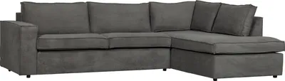 Produktbild von Woood Thomas Ecksofa 4-Sitzer Aus Gerippter-Stoff, Rechts, Dunkelgrau