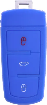Produktbild von Auto Schlüssel Hülle Silikon Schutz Cover Blau kompatibel mit VW Passat CC B6 3C B7 3 Tasten KEYLESS SMARTKEY