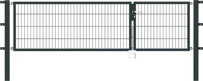 Produktbild von Alberts Doppeltor Flexo mit Zubehör, zum Einbetonieren, anthrazit, Breite 300 cm (100 cm + 200 cm), Höhe 80 cm