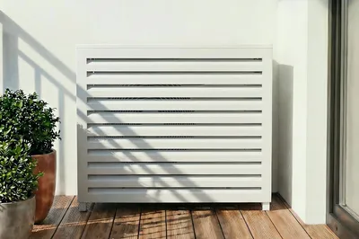 Produktbild von Klimaanlagen- & Wärmepumpen-Abdeckung ANETO Aluminium Weiß - Größe M