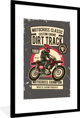 Produktbild von MuchoWow® MuchoWow® Gerahmtes Poster Motorrad - Retro - Zitat 60x90 cm - Poster mit zchwarzem Bilderrahmen - Dekoration - Wandposter Wohnzimmer - Hochwertig